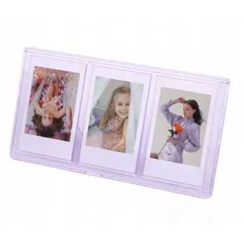LOVEINSTANT Standing Triple Photo Frame for Instax Mini & Zink 2x3 inch Prints – Purple