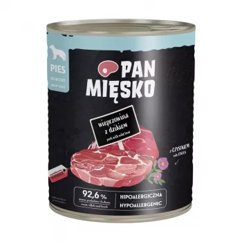 PAN MIĘSKO svinjetina s divljom svinjom mokra hrana za pse 800g – bez žitarica pašteta za odrasle pse