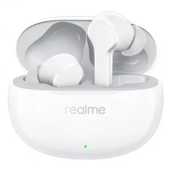 realme Buds T110 true wireless slušalice s 38h baterije, AI ENC, IPX5, Bluetooth 5.4, 10mm bas driverima, USB-C brzo punjenje, low-latency način, Smart Touch, bijele