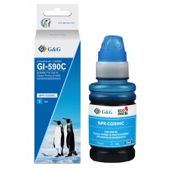 G&G boca tinte za punjenje za Canon GI-590C cijan 70 ml, na bazi bojila