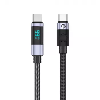 ORICO LDC2C USB-C to USB-C PD 100W Cable with LED Display, 480 Mbps, 2m, 2-Pack, Black