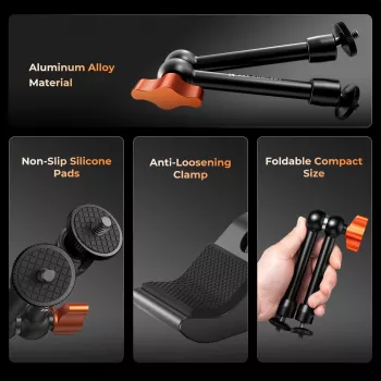 KF Magic Arm Super Clamp set držača s 1/4 inch i 3/8 inch navojem, čeljusti 15-55 mm, ISO hladna papučica