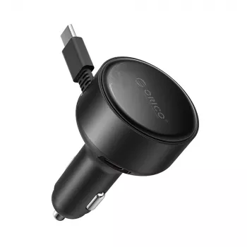 ORICO FC-60-2C 60W uvlačivi USB-C auto punjač, crni
