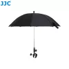 JJC Camera Rain Umbrella with Super Clamp Mount, 63mm Jaw, 1/4 inch & 3/8 inch Threads, Black