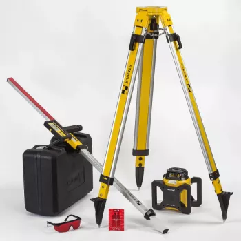 STABILA LAR 160 5-dijelni set rotacijskog lasera s prijemnikom, stativom, letvom za niveliranje i koferom