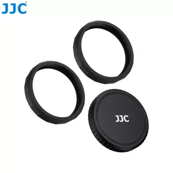JJC LRR-OA6K2 poklopac objektiva i set prstena za DJI Osmo Action 6 (crni poklopac, crveni i plavi prstenovi)