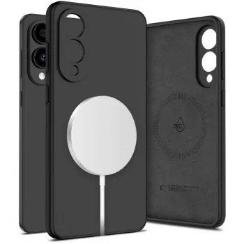 Tech-Protect Liquid Silicone MagSafe Case for Samsung Galaxy S25 Edge, Black