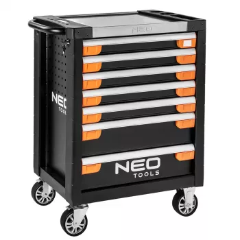 NEO TOOLS radni ormar s 7 ladica PRO 84-220 | nosivost 280 kg, ladice na kugličnim ležajevima, crveno-crni