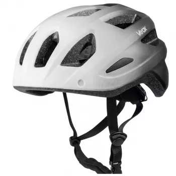 Vayox Active biciklistička kaciga s LED svjetlom, bijelo-crna, veličina M (54-58 cm)