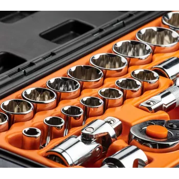 NEO TOOLS 1/2 inch set nasadnih ključeva, 23-dijelni, krom-vanadij čelik, DIN 3124