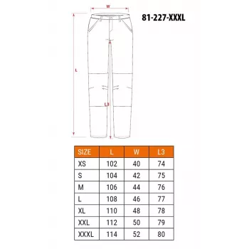 NEO TOOLS 81-227-XXXL zaštitne radne hlače, sivo-crne, XXXL