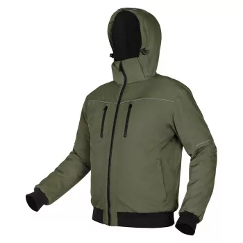 NEO TOOLS izolirana jakna s kapuljačom OUTDOOR, zelena, veličina S