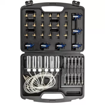 NEO TOOLS TOP-11-263 komplet za ispitivanje propuštanja Common Rail injektora za dizelske motore, dijagnostički set za 6 cilindara s adapterima i kovčegom