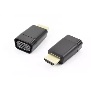 Accura HDMI na VGA adapter sa zvukom, utikač na utičnicu, 1080p, crni