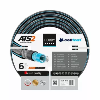 CELLFAST HOBBY ATS 1 vrtno crijevo 10 m, 1/2 inch, 3-slojni Anti-Twist PVC, tlak pucanja 20 bara, otporno na UV i alge, zeleno/žuto
