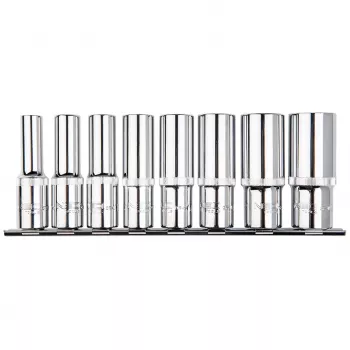 NEO TOOLS 1/2 inch dugi nasadni ključevi s višestrukim zubima, set od 8