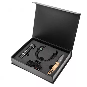 NEO TOOLS 3-dijelni vanjski set za preživljavanje s 120 lumena COB LED čelnom svjetiljkom, 5-u-1 paracord narukvicom i sklopivim nožem od nehrđajućeg čelika