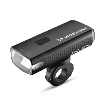 WOZINSKY 3000 lumena USB-C punjiva prednja biciklistička svjetiljka s funkcijom powerbanke - crna