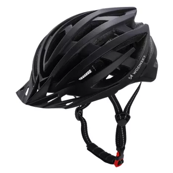 Wozinsky MTB biciklistička kaciga s odvojivim vizirom i stražnjim USB svjetlom 54-57 cm, crna