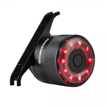 ROCKBROS Q1 stražnje biciklističko svjetlo, 7 LED boja, s USB-C kabelom, crno