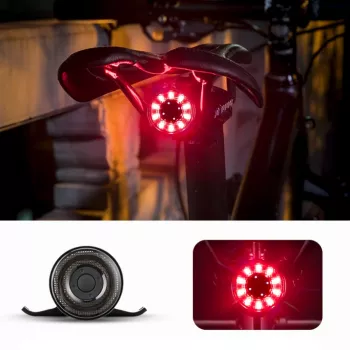 ROCKBROS Q1 stražnje biciklističko svjetlo, 7 LED boja, s USB-C kabelom, crno