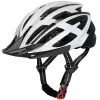 WOZINSKY MTB biciklistička kaciga s odvojivim vizirom i stražnjim USB svjetlom 54-57 cm, crno-bijela