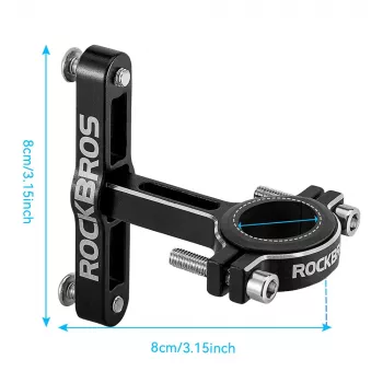 ROCKBROS KS-416 podesivi aluminijski adapter za držač boce, crni