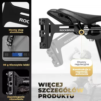 ROCKBROS adapter za držač boce ispod sjedala, aluminij, crni