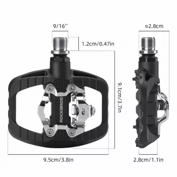 ROCKBROS PD303 hibridne platforme polu-lock biciklističke pedale - crne