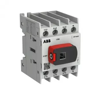 ABB OTOT16G1-4BSN2Plus 16 A 4-polni prednji rastavni prekidač s crnom ručkom