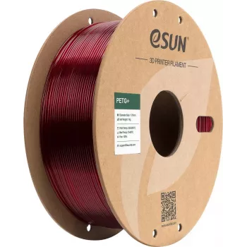 ESUN PETG+ 1,75 mm prozirno crveni 1 kg papirna špula