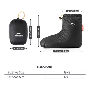 Naturehike Goose Down gležnjače NH18S023-T crne Medium