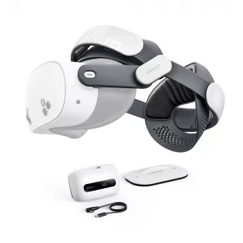 BOBOVR M3 Pro+ baterijski remen za glavu s baterijom 6500 mAh i stanicom za punjenje za Meta Quest 3/3S - bijeli