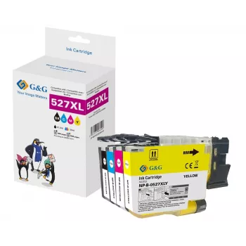 G&G set tintnih patrona kompatibilan s Brother LC527XLVAL, 3000 stranica crno / 2000 stranica u boji