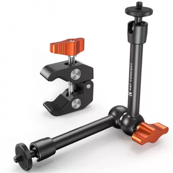 KF Magic Arm + Super Clamp set za montažu s 1/4 inch i 3/8 inch navojem, čeljust 15-55 mm, crni
