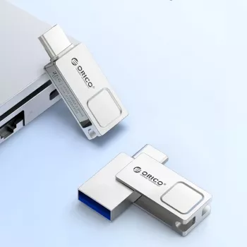 ORICO U301 128GB dualni USB-A/USB-C flash pogon USB 3.2 Gen 1 srebrni