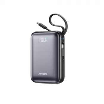 JOYROOM JR-PBF29 20000mAh 22,5W powerbank s digitalnim zaslonom i ugrađenim dual-Type-C kabelima - crni