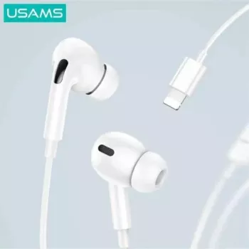 USAMS EP-41 MAX Lightning stereo slušalice za uho, bijele
