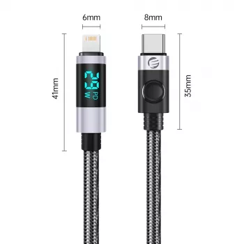 ORICO LDC2L USB-C na Lightning PD 29W kabel s LED prikazom 2m crni