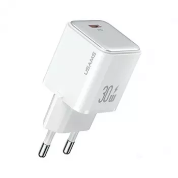 USAMS X-ron Series 30W USB-C PD3.0 zidni punjač, bijeli (EU utikač) - US-CC186