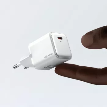 USAMS X-ron Series 30W USB-C PD3.0 zidni punjač, bijeli (EU utikač) - US-CC186