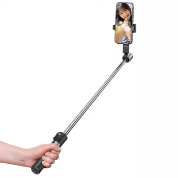USAMS ZB324 mini bežični selfie stick stativ s Bluetooth daljinskim upravljačem - crni