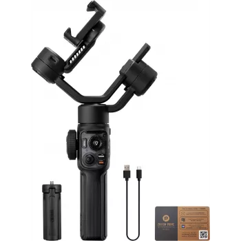 Zhiyun Smooth 5S AI pametni gimbal za mobitel s magnetskim svjetlom, 3-osni stabilizator, nosivost 300g, crni