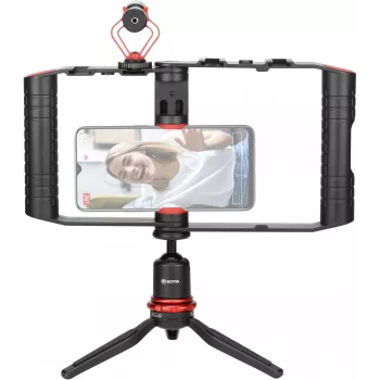 BOYA BY-VG380 komplet za video snimanje pametnim telefonom s mikrofonom BY-MM1 Pro, LED svjetlom i stativom za vlogging, live streaming i mobilno snimanje