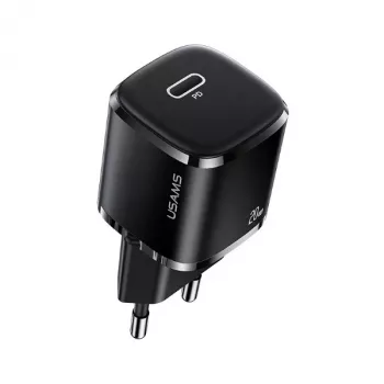 USAMS T36 Mini 20W USB-C PD zidni punjač crni