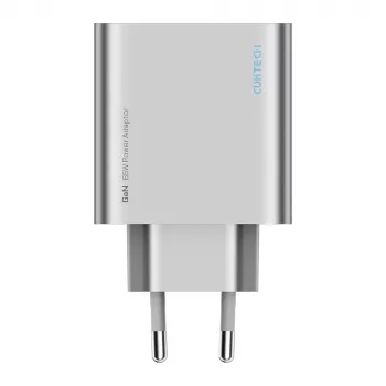 Cuktech 65W GaN zidni punjač s 2x USB-C i 1x USB-A - sivi