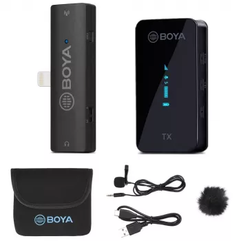 BOYA BY-XM6-S3 2,4GHz dvokanalni bežični sustav mikrofona za iOS uređaje s Lightning priključkom