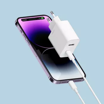 Cuktech A19 30W GaN zidni punjač USB-A + USB-C - bijeli