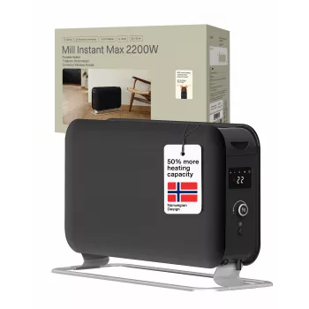 Mill Instant Max LED prijenosni konvekcijski grijač, 2200 W, crni