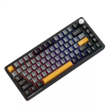 MACHENIKE K600-B82W tri-mode bežična mehanička gaming tipkovnica, 75% 82 tipke, Gateron Silver switchevi, Per-Key RGB, PBT keycaps, hot-swappable, crna